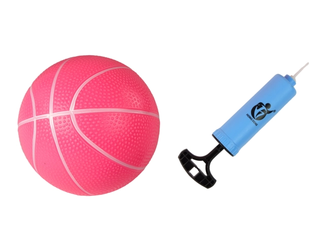 Ballon de basket rose et pompe