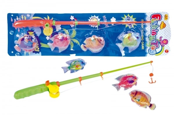 Jeu magnétique Pêche de petits poissons - canne et 4 poissons