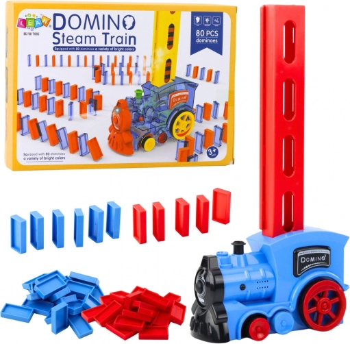 Locomotive électrique à piles avec dominos et effet vapeur