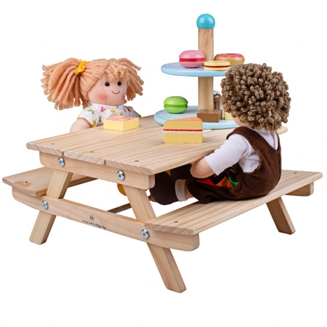 Banc de pique-nique en bois pour poupées Bigjigs Toys