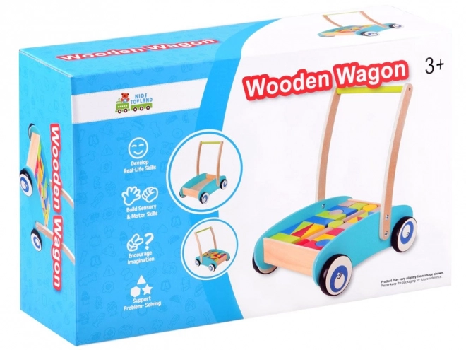 Trotteur en bois avec blocs pour enfants