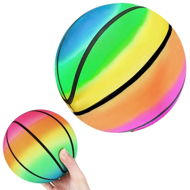 Balle en caoutchouc arc-en-ciel pour enfants 23 cm