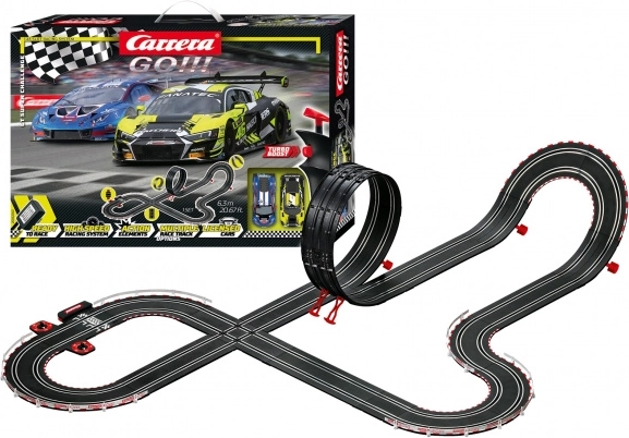 Circuit Carrera GO GT super challenge 6,3 m avec Audi R8 LMS GT3 et Lamborghini Huracán