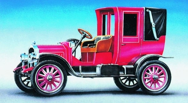 Modèle Packard Landaulet 1912 12,7x5,8cm dans boîte 25x14,5x4,5cm