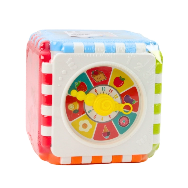 Cube éducatif avec chiffres et horloges