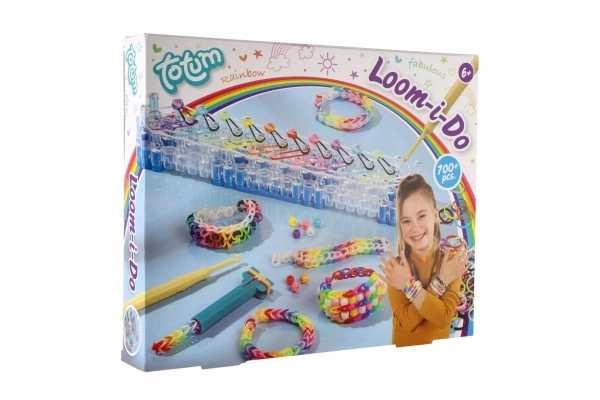 Fais ton propre bracelet 700+ élastiques, perles + outils + métier à tisser pour bracelets dans une boîte 30x24cm