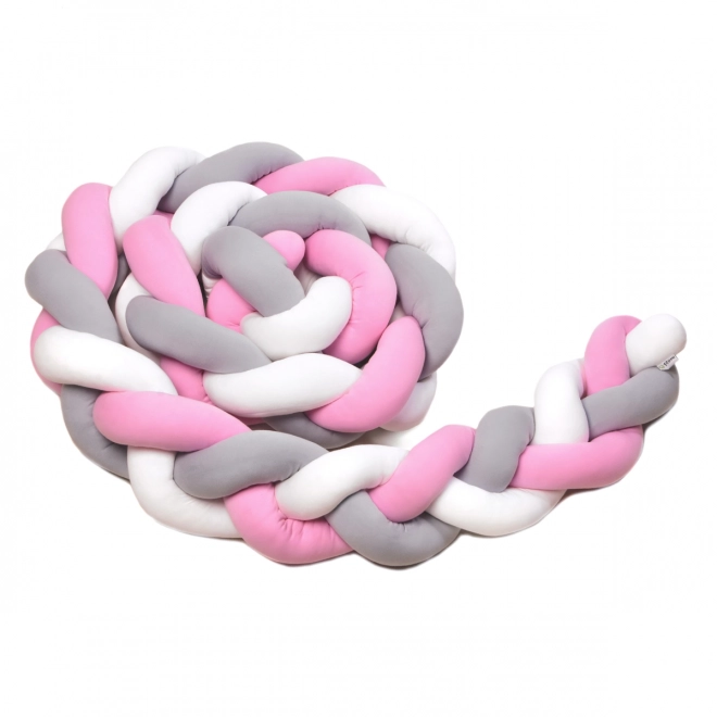 T-TOMI Tresse de protection 360 cm Blanc + Gris + Rose