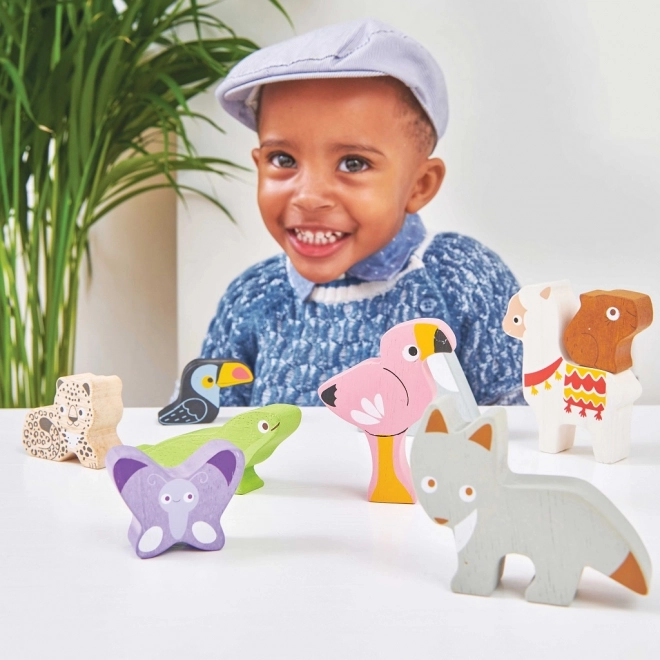 Tour d'équilibre La Toy Van Petilou - animaux du zoo
