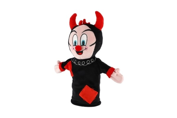 diable/marionnette à main en peluche 30cm sur carte 0m+