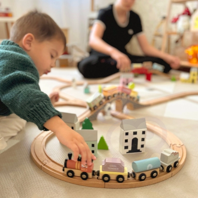 Tooky Toy wagons de train magnétiques en bois