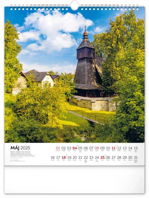 NOTIQUE Calendrier mural Slovensko enchanteur 2025, 30 x 34 cm