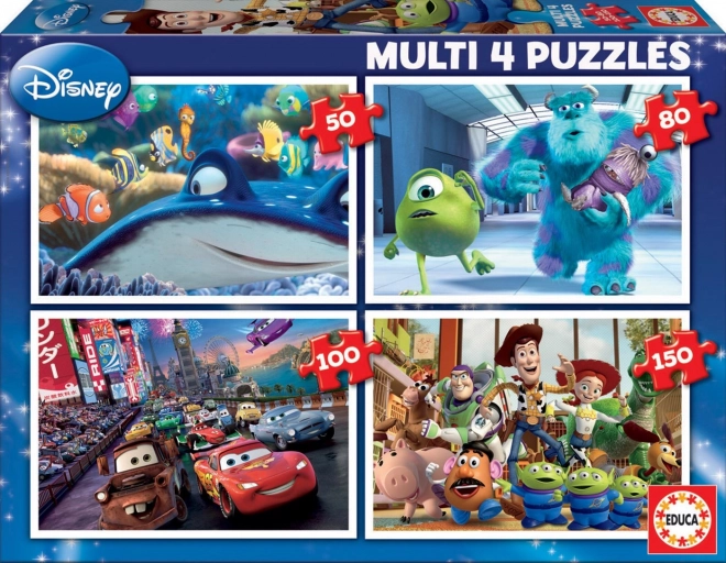 Puzzle EDUCA Disney Pixar Mix 4 en 1 (50,80,100,150 pièces)