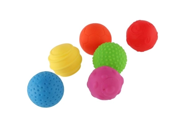 Ensemble de balles 6pcs avec texture en caoutchouc 6cm en boîte 6m+