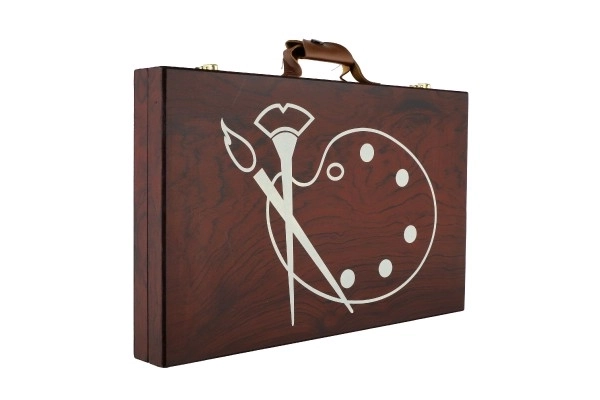 Ensemble de peinture Art box dans une mallette en bois - 79 pièces