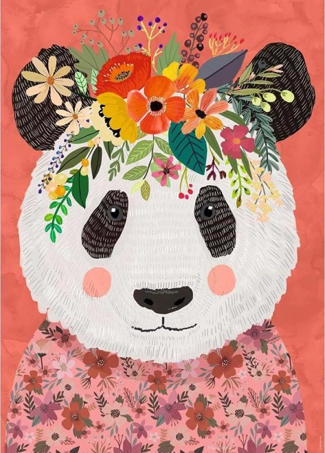Puzzle 1000 pièces HEYE panda de la collection Floral Friends