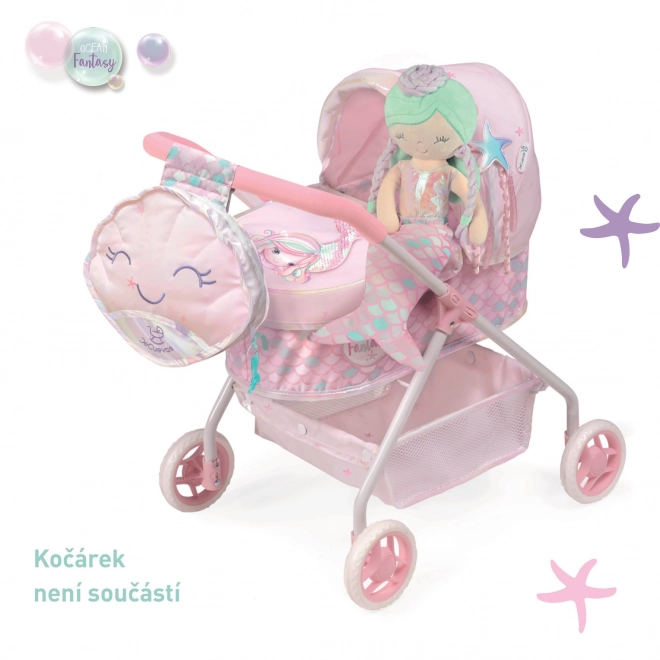 DeCuevas 20041 Poupée en peluche 2en1 OCEAN FANTASY - 36 cm avec berceau