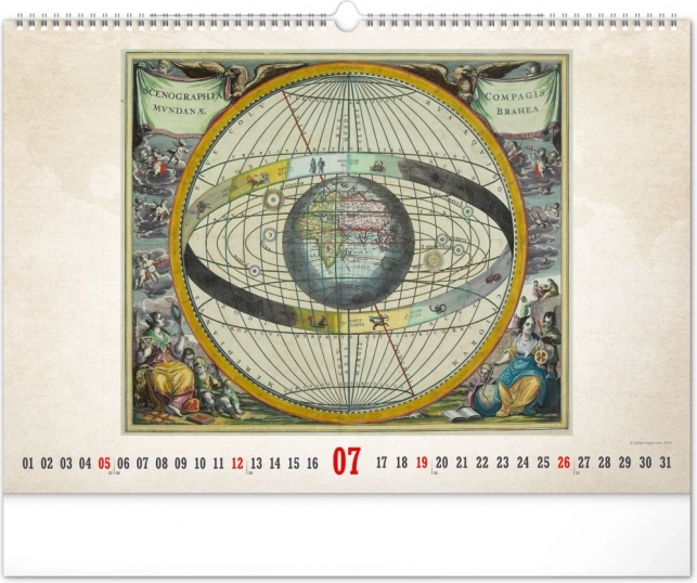 Calendrier mural Cartes anciennes 2026