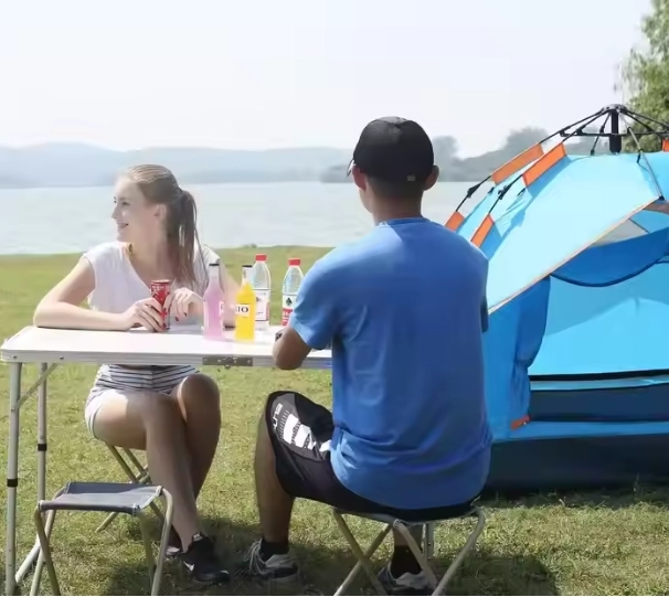Table de camping pliable en aluminium 120x60 cm