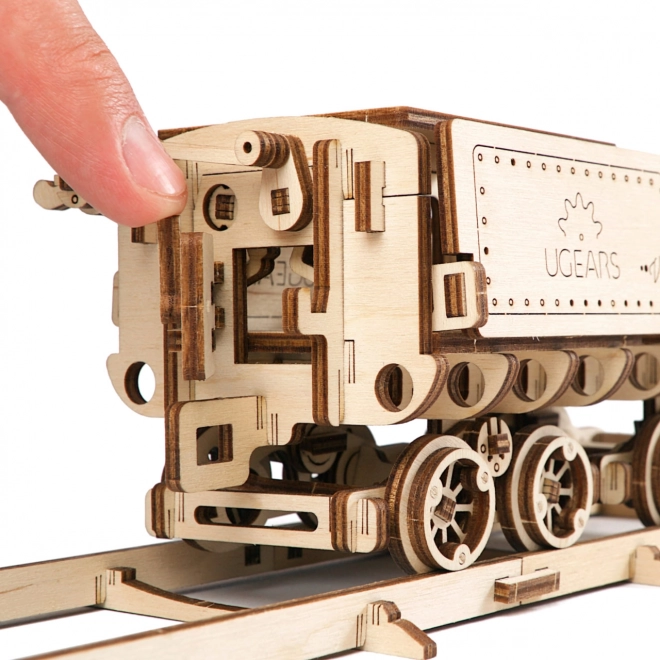 Puzzle 3D Ugears - Locomotive V-express avec wagon 538 pièces