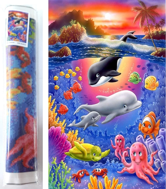 Peinture au diamant Monde sous-marin 80 × 40 cm