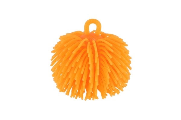 Balle anti-stress poilue à presser en silicone 7cm avec lumière à piles