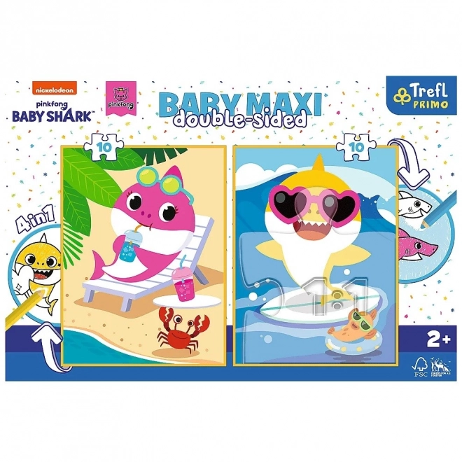 Baby MAXI 2x10 pièces puzzle Joyeux Jour de Requin, Baby Shark