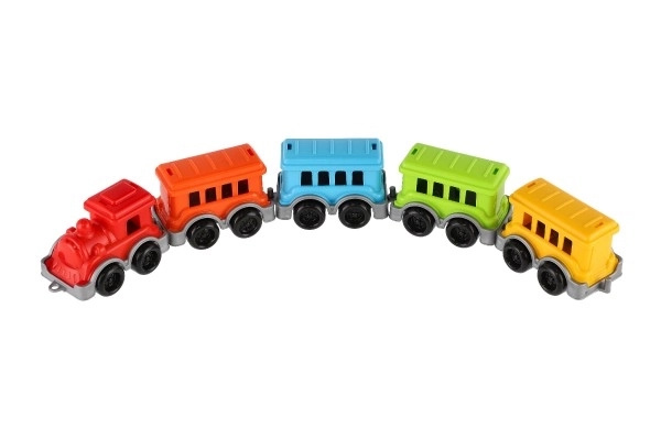 Locomotive/Train + 4 wagons en plastique en réseau 5x24x10cm