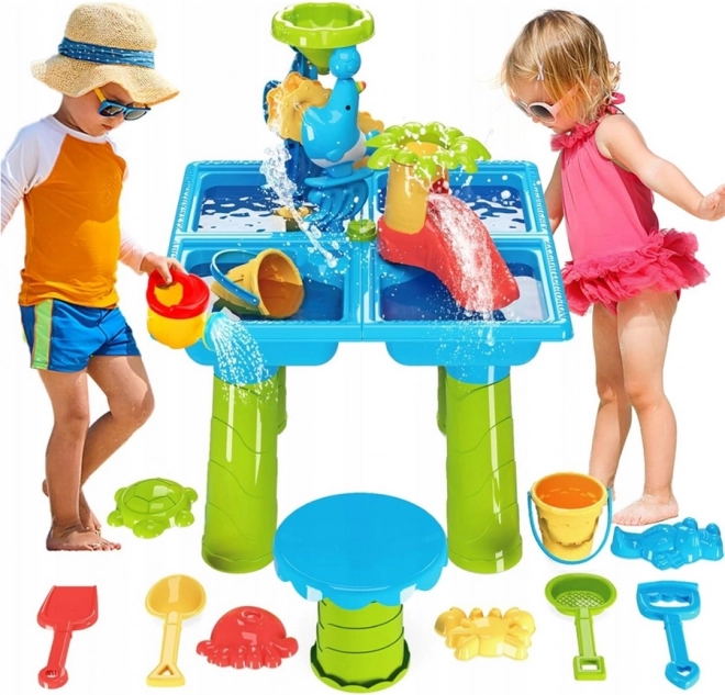 Woopie jouet d’eau de table 2-en-1 bac à sable avec chaise XL Aquapark