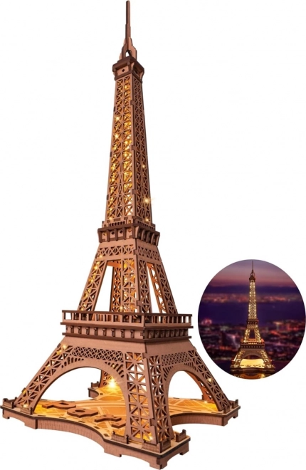 Puzzle 3D en bois RoboTime Rolife Nuit Éclairée Tour Eiffel