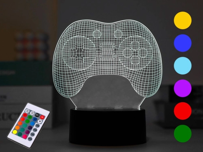 veilleuse LED en forme de manette de jeu, couleurs variées