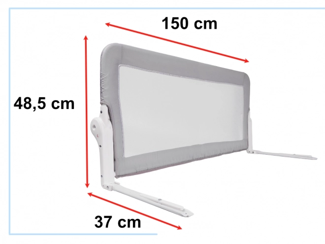 Barrière de sécurité pour lit 150 cm gris