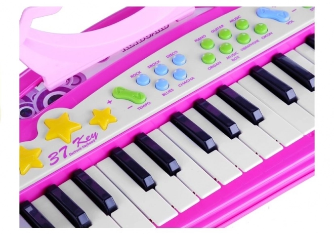 Orgues à clavier 37 touches MP3 Microphone rose