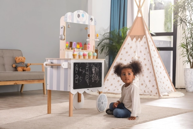 Chariot de crème glacée en bois