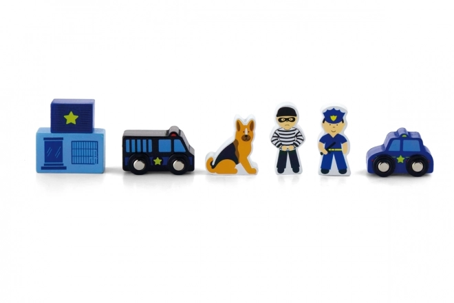 Figurines de police en bois
