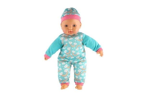 Poupée bébé 40cm corps souple avec biberon et tétine dans boîte 41x19x12,5cm