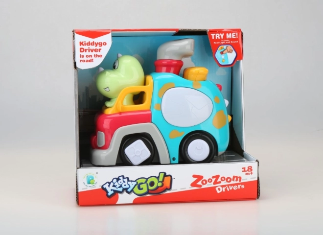 kiddy go! petite voiture avec dinosaure, lumières et sons