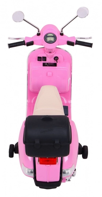 Scooter électrique pour enfants Vespa rose avec roues stabilisatrices