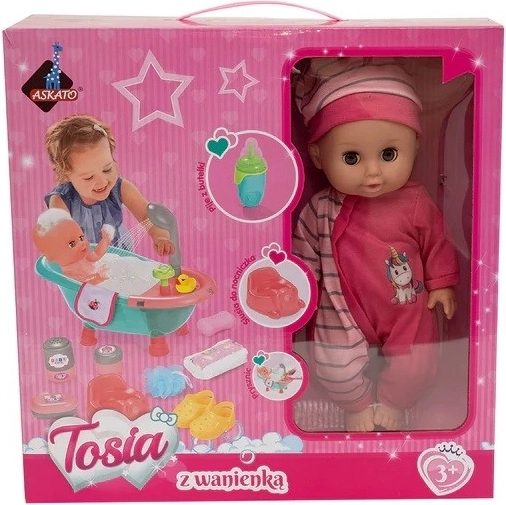 Poupée Tosia avec baignoire et accessoires