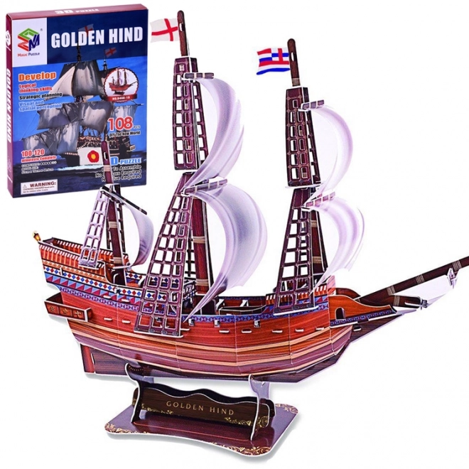 Puzzle 3D navire Golden Hind