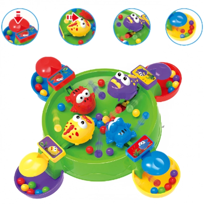 Jeu amusant de grenouilles joyeuses et crocodiles affamés