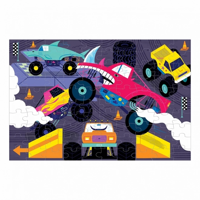 Puzzle Monster Trucks Lumineux de Mudpuppy - 100 pièces
