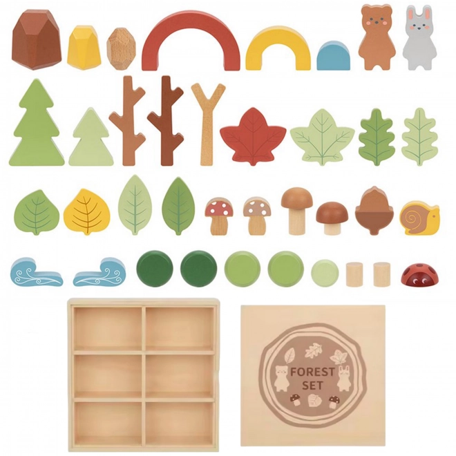 Ensemble forestier avec blocs en bois Tooky Toy