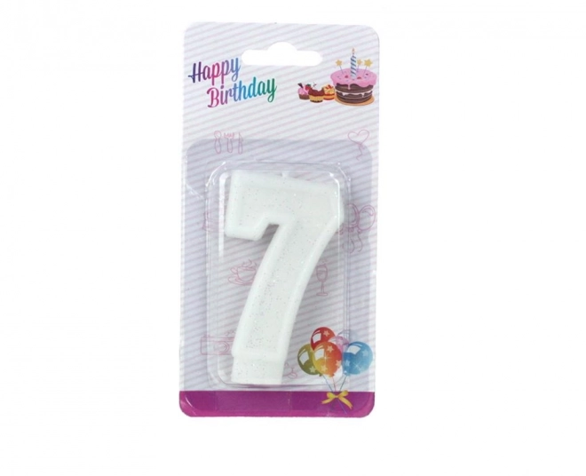 Bougie à gâteau scintillante blanche