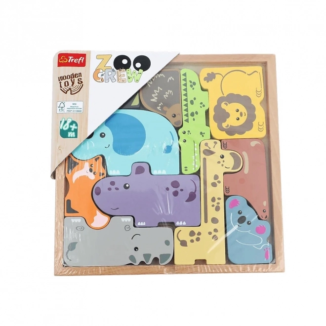 Puzzle en bois Animaux de l'équipage du zoo