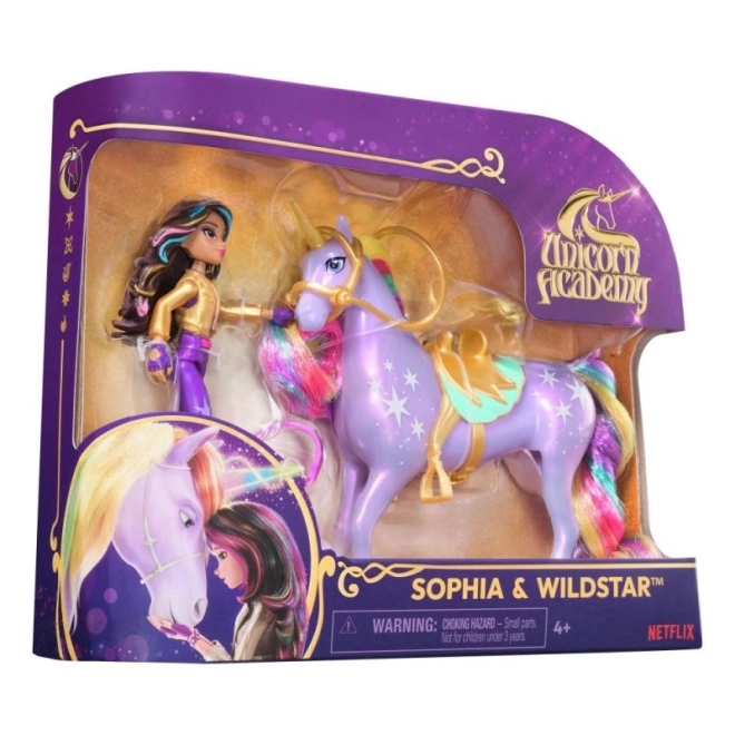 Figurines de l'académie des licornes 11 cm sophia et wildstar