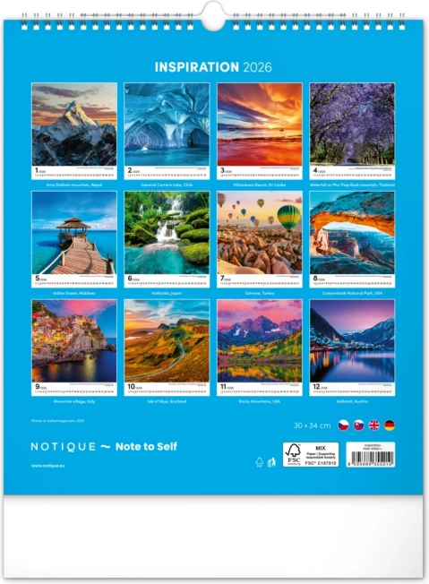 Calendrier mural Inspiration 2026