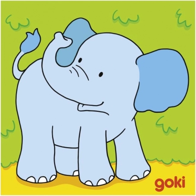 GOKI Blocs en bois Animaux, 4 blocs
