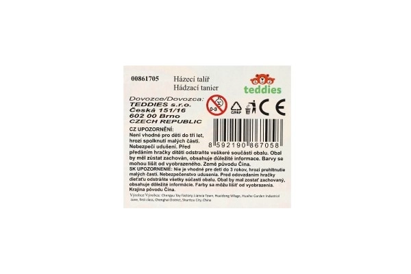 Disque volant/lancé en caoutchouc 18cm