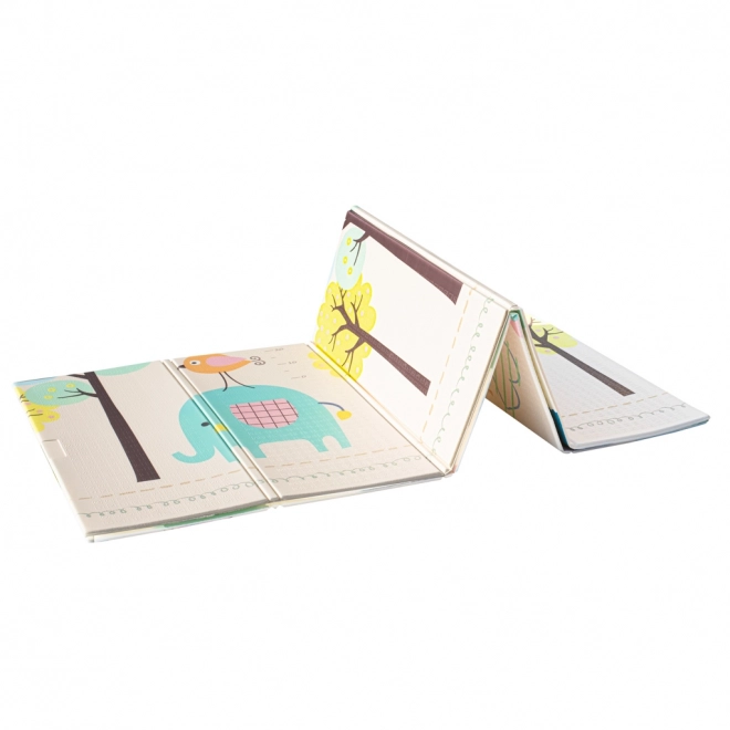 Tapis éducatif pliable en mousse à double face 179x198 éléphants/images
