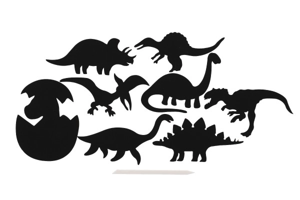 Image à gratter 9 pièces découpe dinosaure arc-en-ciel 13-15cm en sachet